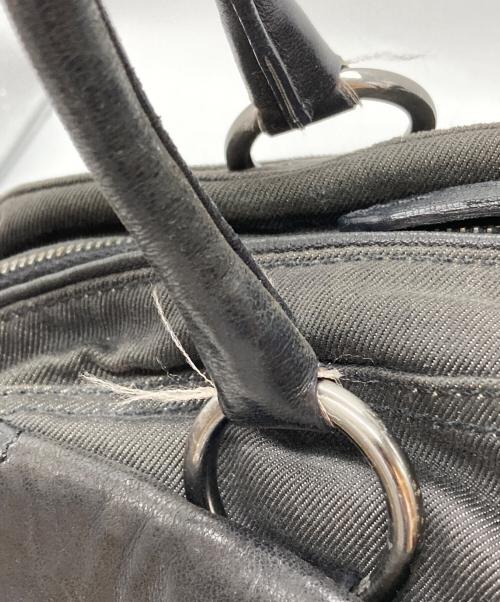 PRADA（プラダ）PRADA (プラダ) キャンバス×レザー切替ミニボストンバッグ/Canvas and Leather Panel Mini Boston Bag グレー×ブラック サイズ:不明の古着・服飾アイテム