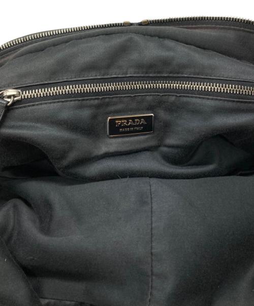 PRADA（プラダ）PRADA (プラダ) キャンバス×レザー切替ミニボストンバッグ/Canvas and Leather Panel Mini Boston Bag グレー×ブラック サイズ:不明の古着・服飾アイテム