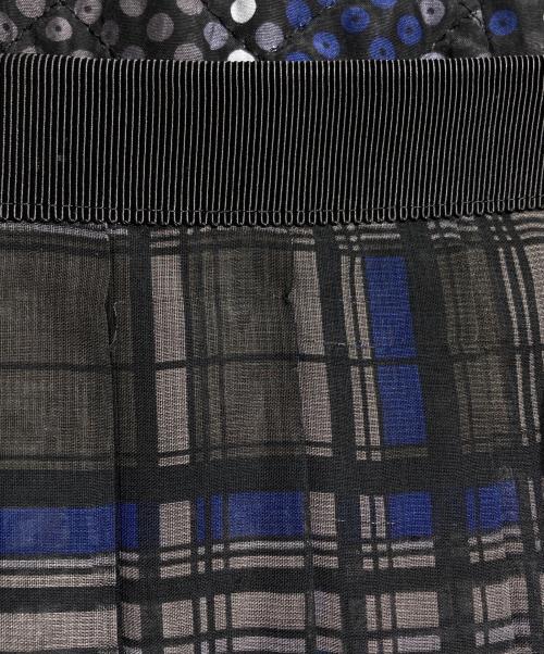 sacai（サカイ）sacai (サカイ) キルティングレイヤードプリーツスカート/Quilted Layered Pleated Skirt グレー×ネイビー サイズ:1の古着・服飾アイテム