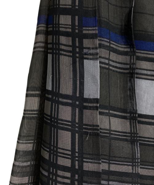 sacai（サカイ）sacai (サカイ) キルティングレイヤードプリーツスカート/Quilted Layered Pleated Skirt グレー×ネイビー サイズ:1の古着・服飾アイテム
