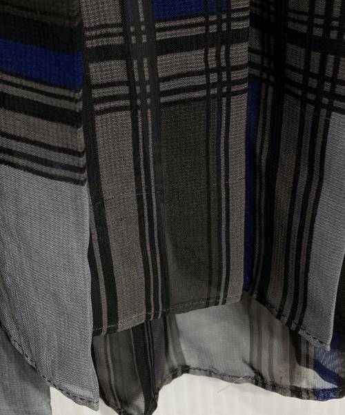 sacai（サカイ）sacai (サカイ) キルティングレイヤードプリーツスカート/Quilted Layered Pleated Skirt グレー×ネイビー サイズ:1の古着・服飾アイテム