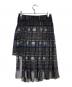 sacai (サカイ) キルティングレイヤードプリーツスカート/Quilted Layered Pleated Skirt グレー×ネイビー サイズ:1：10000円