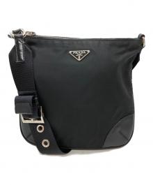 PRADA（プラダ）の古着「ロゴプレートナイロンショルダーバッグ/Logo-plate nylon shoulder bag」｜ブラック