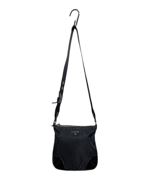 PRADA（プラダ）PRADA (プラダ) ロゴプレートナイロンショルダーバッグ/Logo-plate nylon shoulder bag ブラック サイズ:不明の古着・服飾アイテム
