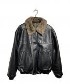 CAMPHOR WOODカンファーウッド）の古着「leather/fur faux reversible flight jacket/レザー/ファー/ファックスリバーシブルフライトジャケット」｜ブラック