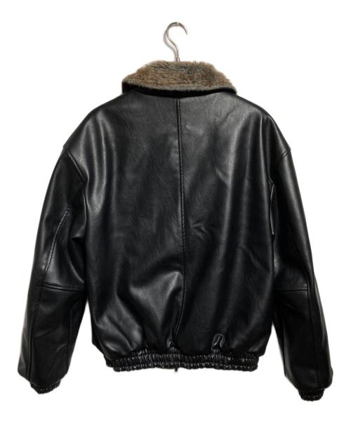 CAMPHOR WOOD（カンファーウッド）CAMPHOR WOOD (カンファーウッド) leather/fur faux reversible flight jacket/レザー/ファー/ファックスリバーシブルフライトジャケット ブラック サイズ:FREEの古着・服飾アイテム