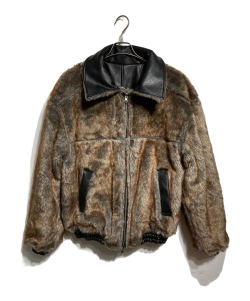 CAMPHOR WOOD（カンファーウッド）CAMPHOR WOOD (カンファーウッド) leather/fur faux reversible flight jacket/レザー/ファー/ファックスリバーシブルフライトジャケット ブラック サイズ:FREEの古着・服飾アイテム