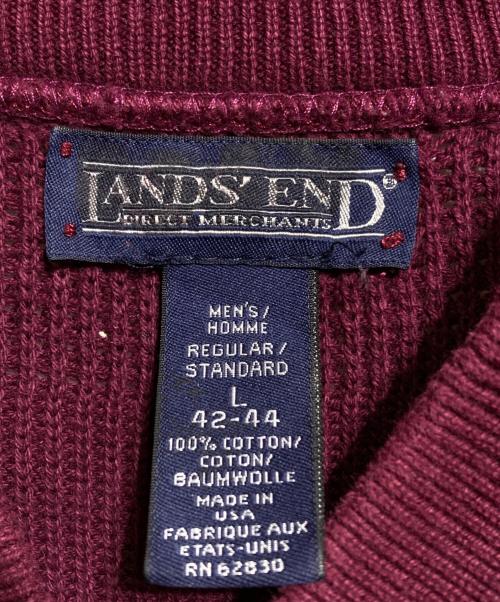 LAND'S END（ランズエンド）LAND'S END (ランズエンド) 90’S ヘンリーネックコットンニット レッド サイズ:Lの古着・服飾アイテム