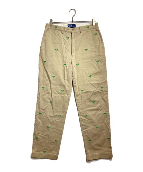 POLO RALPH LAUREN（ポロ・ラルフローレン）POLO RALPH LAUREN (ポロ・ラルフローレン) ラケット刺繍チノパン ベージュ サイズ:32/32の古着・服飾アイテム