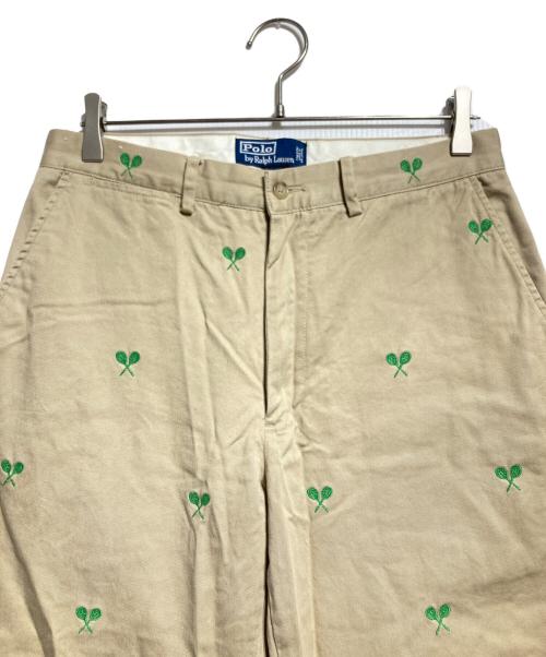 POLO RALPH LAUREN（ポロ・ラルフローレン）POLO RALPH LAUREN (ポロ・ラルフローレン) ラケット刺繍チノパン ベージュ サイズ:32/32の古着・服飾アイテム