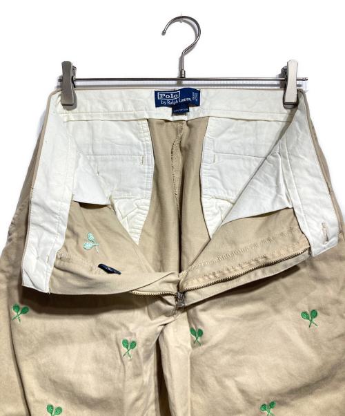 POLO RALPH LAUREN（ポロ・ラルフローレン）POLO RALPH LAUREN (ポロ・ラルフローレン) ラケット刺繍チノパン ベージュ サイズ:32/32の古着・服飾アイテム