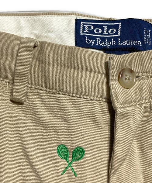 POLO RALPH LAUREN（ポロ・ラルフローレン）POLO RALPH LAUREN (ポロ・ラルフローレン) ラケット刺繍チノパン ベージュ サイズ:32/32の古着・服飾アイテム