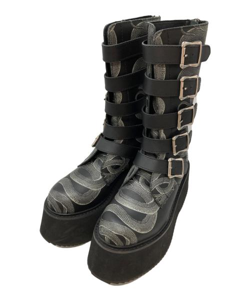 Hysteric Glamour（ヒステリックグラマー）Hysteric Glamour (ヒステリックグラマー) プラットフォームバックルブーツ/Platform Buckle Boots グレー サイズ:25cmの古着・服飾アイテム