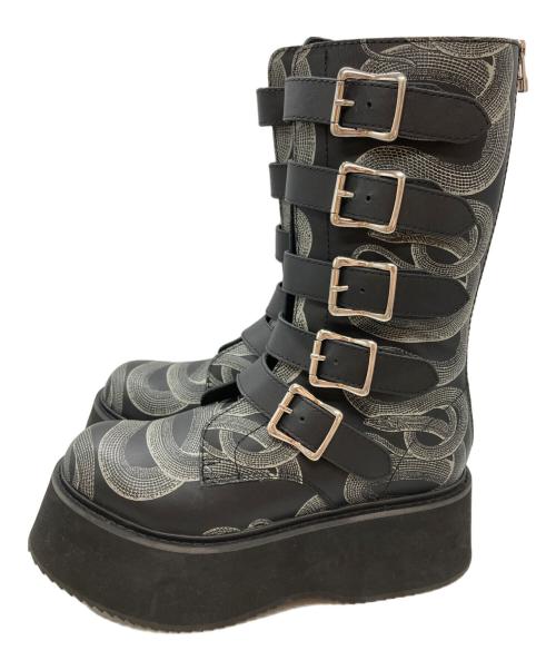 Hysteric Glamour（ヒステリックグラマー）Hysteric Glamour (ヒステリックグラマー) プラットフォームバックルブーツ/Platform Buckle Boots グレー サイズ:25cmの古着・服飾アイテム