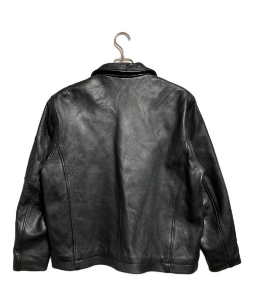 YMCLKY（ワイエムシーエルケーワイ）YMCLKY (ワイエムシーエルケーワイ) FRENCH TYPE FLIGHT CREW LEATHER JACKET ブラック サイズ:44の古着・服飾アイテム