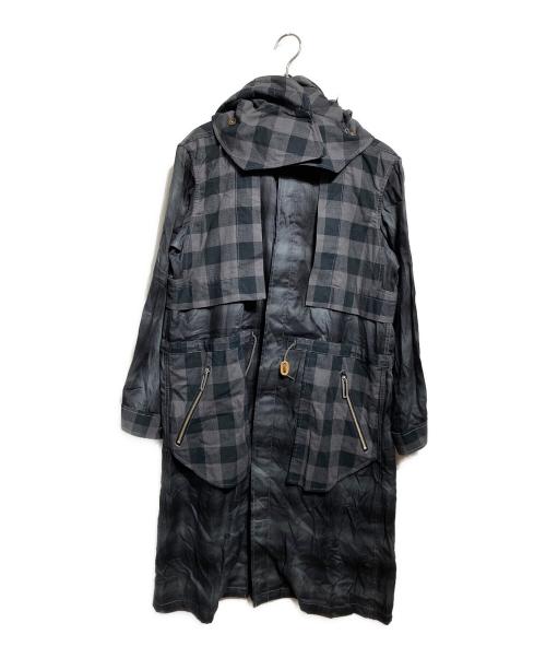 NAPE（NAPE）NAPE (NAPE) M-65 TRENCH-CK/トレンチチェックコート ブラック サイズ:1の古着・服飾アイテム