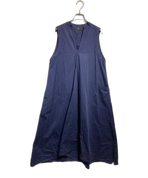 Y's（ワイズ）Y's (ワイズ) コットン キーネック スリーブレス ワンピース/Cotton Key-Neck Sleeveless Dress インディゴ サイズ:2の古着・服飾アイテム