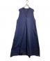 Y's（ワイズ）の古着「コットン キーネック スリーブレス ワンピース/Cotton Key-Neck Sleeveless Dress」｜インディゴ