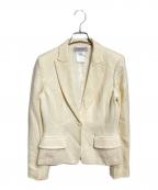 GIVENCHYジバンシィ）の古着「シルクツイードジャケット/Silk tweed jacket」｜アイボリー