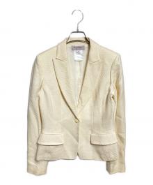 GIVENCHY（ジバンシィ）の古着「シルクツイードジャケット/Silk tweed jacket」｜アイボリー