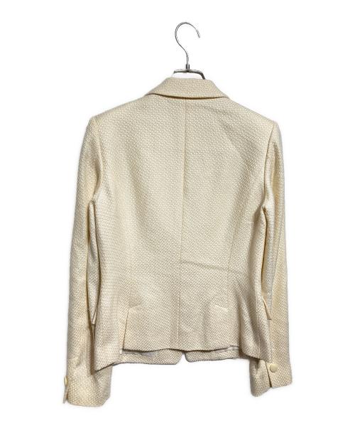 GIVENCHY（ジバンシィ）GIVENCHY (ジバンシィ) シルクツイードジャケット/Silk tweed jacket アイボリー サイズ:36の古着・服飾アイテム