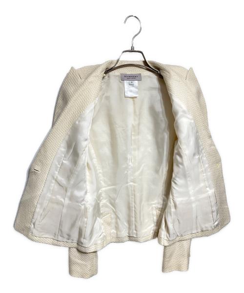 GIVENCHY（ジバンシィ）GIVENCHY (ジバンシィ) シルクツイードジャケット/Silk tweed jacket アイボリー サイズ:36の古着・服飾アイテム