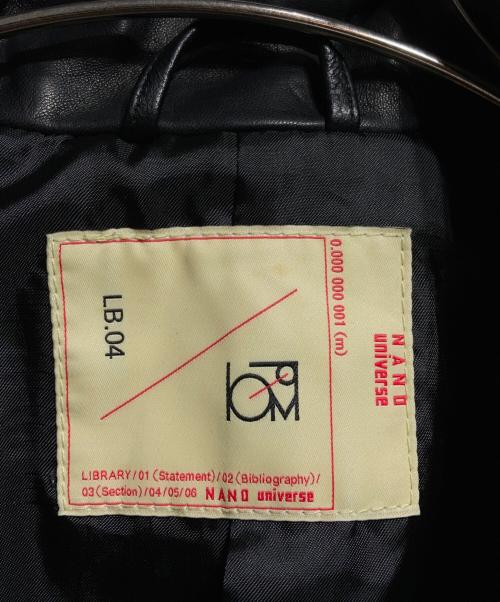 LB.04（ナノユニバース）LB.04 (ナノユニバース) ラムレザージャケット/Lamb Leather Jacket ブラック サイズ:Lの古着・服飾アイテム
