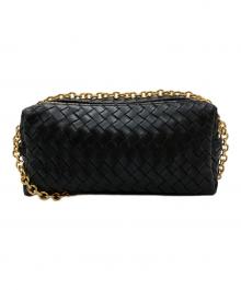 elleme（エレメ）の古着「Trousse Woven Leather レザーメッシュ ショルダーバッグ」｜ブラック