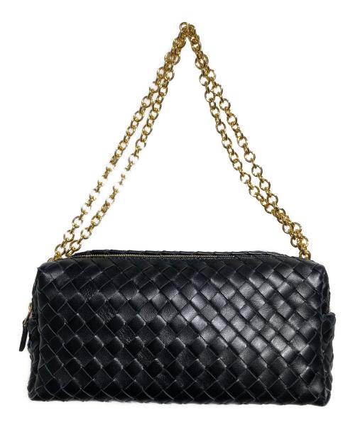 elleme（エレメ）elleme (エレメ) Trousse Woven Leather レザーメッシュ ショルダーバッグ ブラックの古着・服飾アイテム