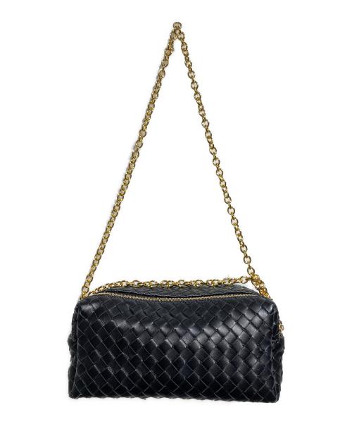 elleme（エレメ）elleme (エレメ) Trousse Woven Leather レザーメッシュ ショルダーバッグ ブラックの古着・服飾アイテム