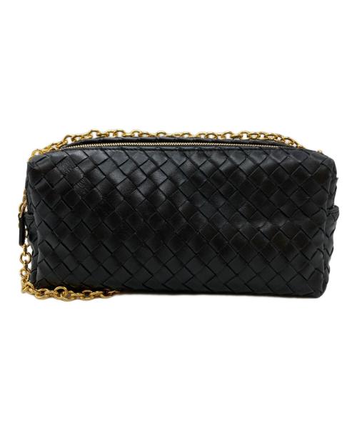 elleme（エレメ）elleme (エレメ) Trousse Woven Leather レザーメッシュ ショルダーバッグ ブラックの古着・服飾アイテム