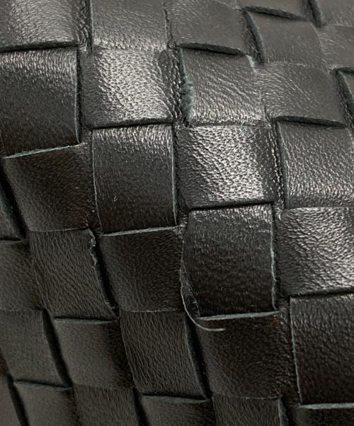 elleme（エレメ）elleme (エレメ) Trousse Woven Leather レザーメッシュ ショルダーバッグ ブラックの古着・服飾アイテム