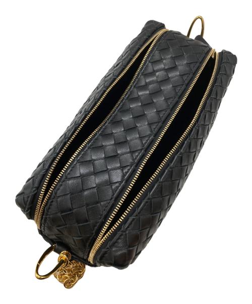 elleme（エレメ）elleme (エレメ) Trousse Woven Leather レザーメッシュ ショルダーバッグ ブラックの古着・服飾アイテム