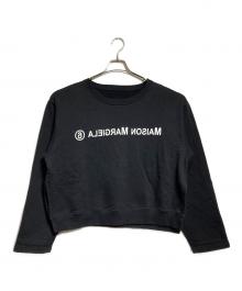MM6 Maison Margiela（エムエムシックスメゾンマルジェラ）の古着「クロップドロゴスウェット/Cropped Logo Sweatshirt」｜ブラック
