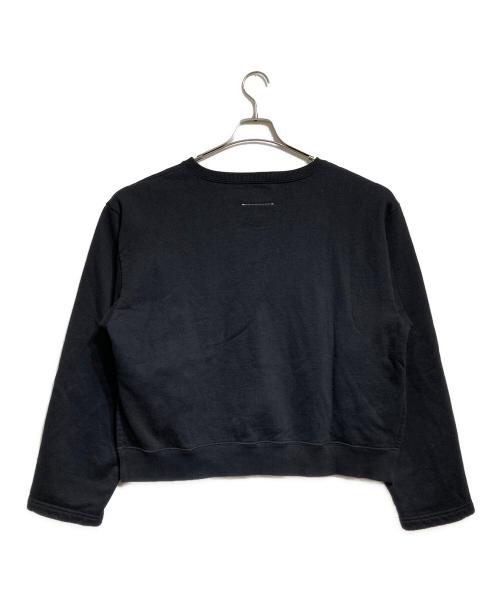 MM6 Maison Margiela（エムエムシックスメゾンマルジェラ）MM6 Maison Margiela (エムエムシックスメゾンマルジェラ) クロップドロゴスウェット/Cropped Logo Sweatshirt ブラック サイズ:Lの古着・服飾アイテム