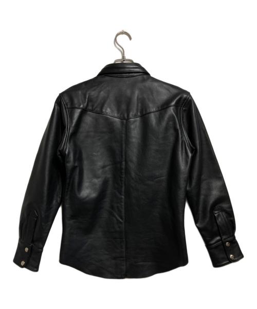 INDIAN MOTORCYCLE（インディアンモーターサイクル）INDIAN MOTORCYCLE (インディアンモーターサイクル) レザーウエスタンシャツジャケット/Leather Western Shirt Jacket ブラック サイズ:Sの古着・服飾アイテム