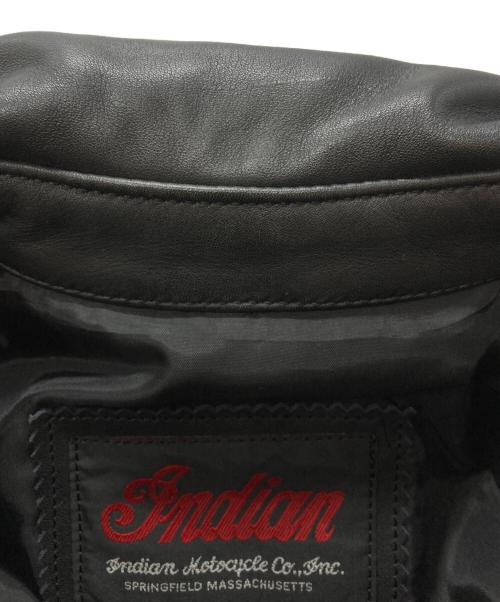 INDIAN MOTORCYCLE（インディアンモーターサイクル）INDIAN MOTORCYCLE (インディアンモーターサイクル) レザーウエスタンシャツジャケット/Leather Western Shirt Jacket ブラック サイズ:Sの古着・服飾アイテム