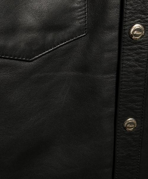 INDIAN MOTORCYCLE（インディアンモーターサイクル）INDIAN MOTORCYCLE (インディアンモーターサイクル) レザーウエスタンシャツジャケット/Leather Western Shirt Jacket ブラック サイズ:Sの古着・服飾アイテム