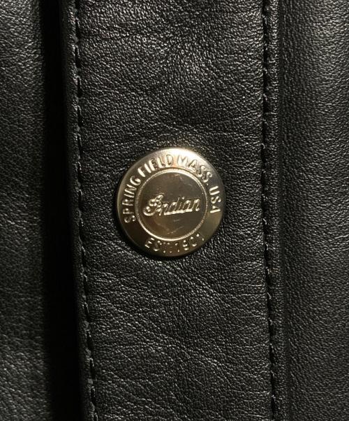 INDIAN MOTORCYCLE（インディアンモーターサイクル）INDIAN MOTORCYCLE (インディアンモーターサイクル) レザーウエスタンシャツジャケット/Leather Western Shirt Jacket ブラック サイズ:Sの古着・服飾アイテム