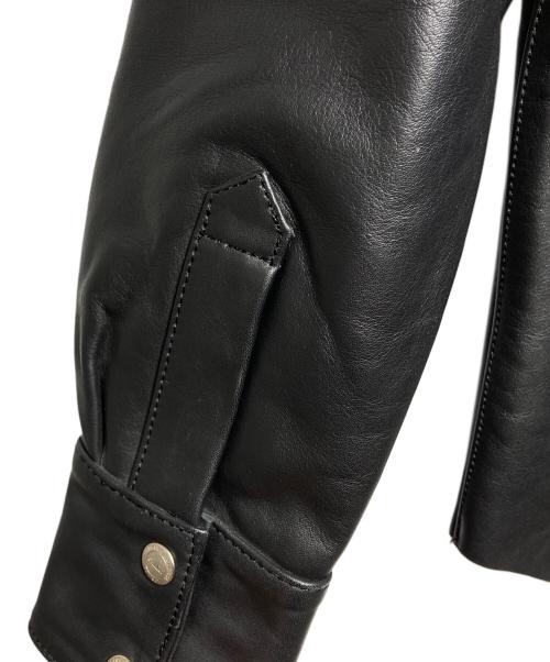 INDIAN MOTORCYCLE（インディアンモーターサイクル）INDIAN MOTORCYCLE (インディアンモーターサイクル) レザーウエスタンシャツジャケット/Leather Western Shirt Jacket ブラック サイズ:Sの古着・服飾アイテム