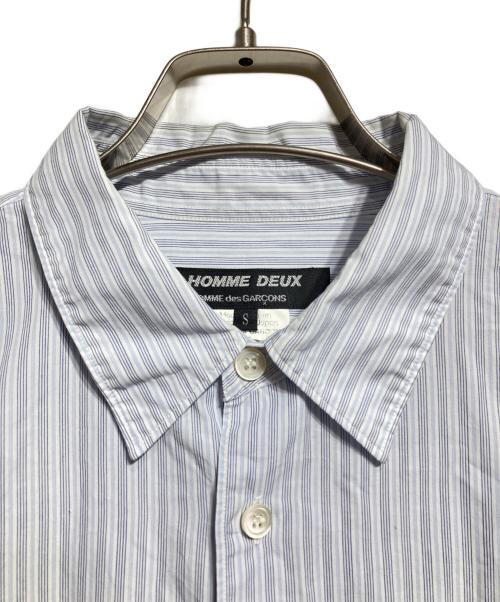 COMME des GARCONS HOMME DEUX（コムデギャルソン オム ドゥ）COMME des GARCONS HOMME DEUX (コムデギャルソン オム ドゥ) 切替ストライプシャツ/Panelled Stripe Shirt ブルー サイズ:Sの古着・服飾アイテム