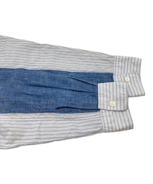 COMME des GARCONS HOMME DEUX（コムデギャルソン オム ドゥ）COMME des GARCONS HOMME DEUX (コムデギャルソン オム ドゥ) 切替ストライプシャツ/Panelled Stripe Shirt ブルー サイズ:Sの古着・服飾アイテム