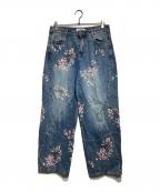 Desigualデシグアル）の古着「桜フルイドデニムパンツ/Sakura Fluid Denim Pants」｜インディゴ