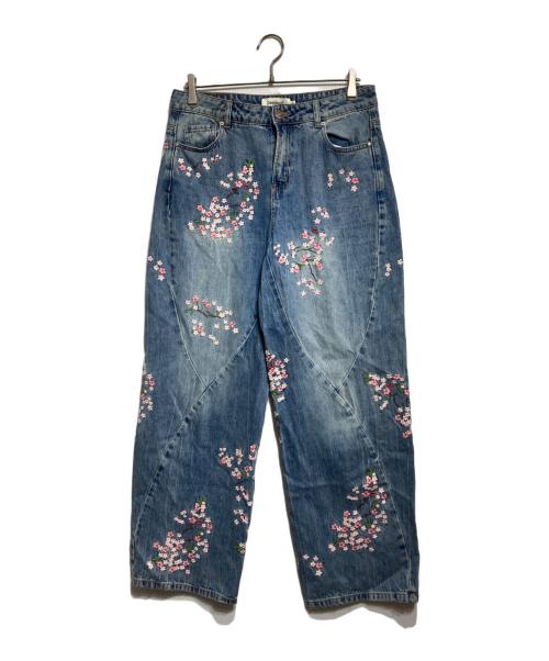 Desigual（デシグアル）Desigual (デシグアル) 桜フルイドデニムパンツ/Sakura Fluid Denim Pants インディゴ サイズ:40の古着・服飾アイテム