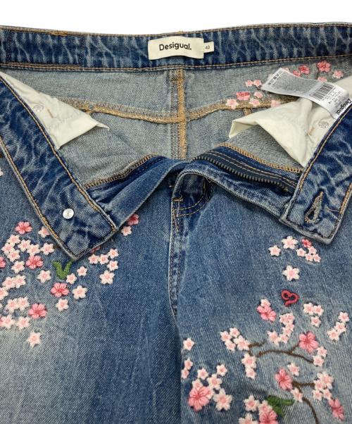 Desigual（デシグアル）Desigual (デシグアル) 桜フルイドデニムパンツ/Sakura Fluid Denim Pants インディゴ サイズ:40の古着・服飾アイテム