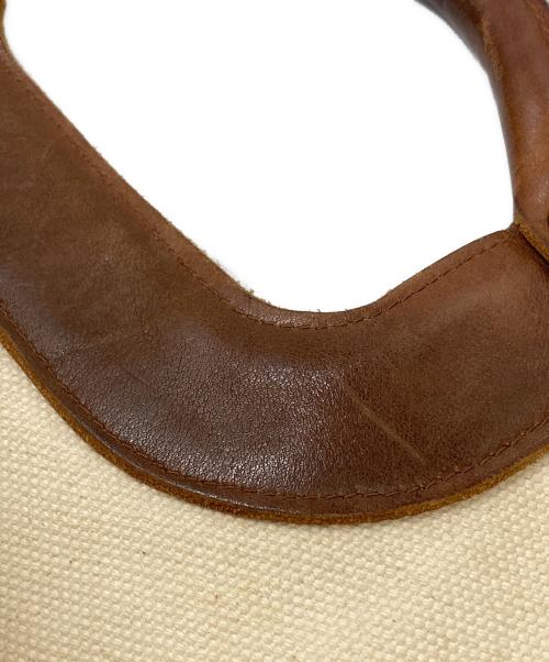 KAPITAL（キャピタル）KAPITAL (キャピタル) キャンバス×レザー 2wayバッグ/Canvas and Leather 2Way Bag ベージュ×ブラウンの古着・服飾アイテム