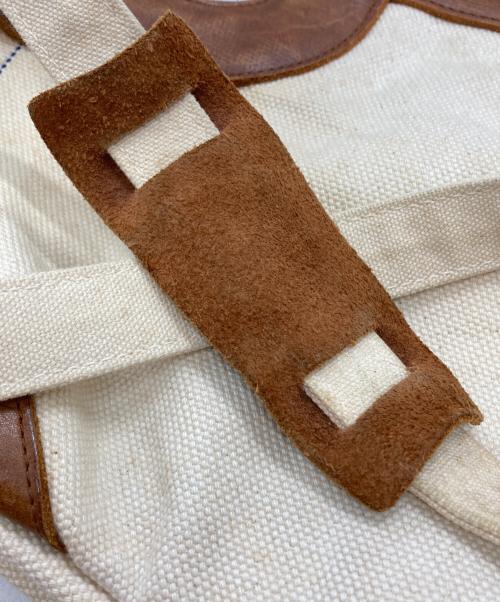 KAPITAL（キャピタル）KAPITAL (キャピタル) キャンバス×レザー 2wayバッグ/Canvas and Leather 2Way Bag ベージュ×ブラウンの古着・服飾アイテム