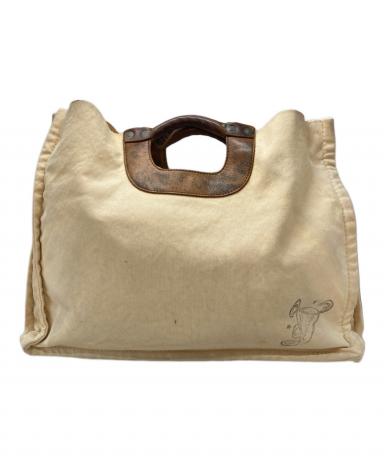 KAPITAL バックギャザーコート　ベージュ　サイズ0 中古・古着通販】KAPITAL (キャピタル) キャンバス×レザートートバッグ