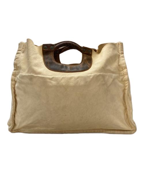 KAPITAL（キャピタル）KAPITAL (キャピタル) キャンバス×レザートートバッグ/Tote Bag ベージュ×ブラウンの古着・服飾アイテム