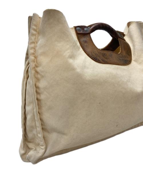 KAPITAL（キャピタル）KAPITAL (キャピタル) キャンバス×レザートートバッグ/Tote Bag ベージュ×ブラウンの古着・服飾アイテム
